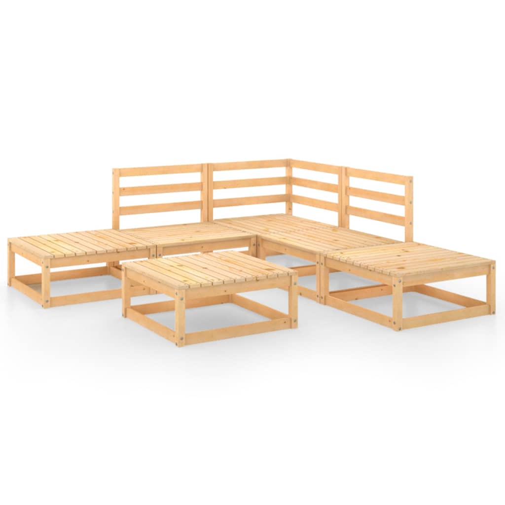 Set Divani da Giardino 6 pz in Legno Massello di Pino cod mxl 51053