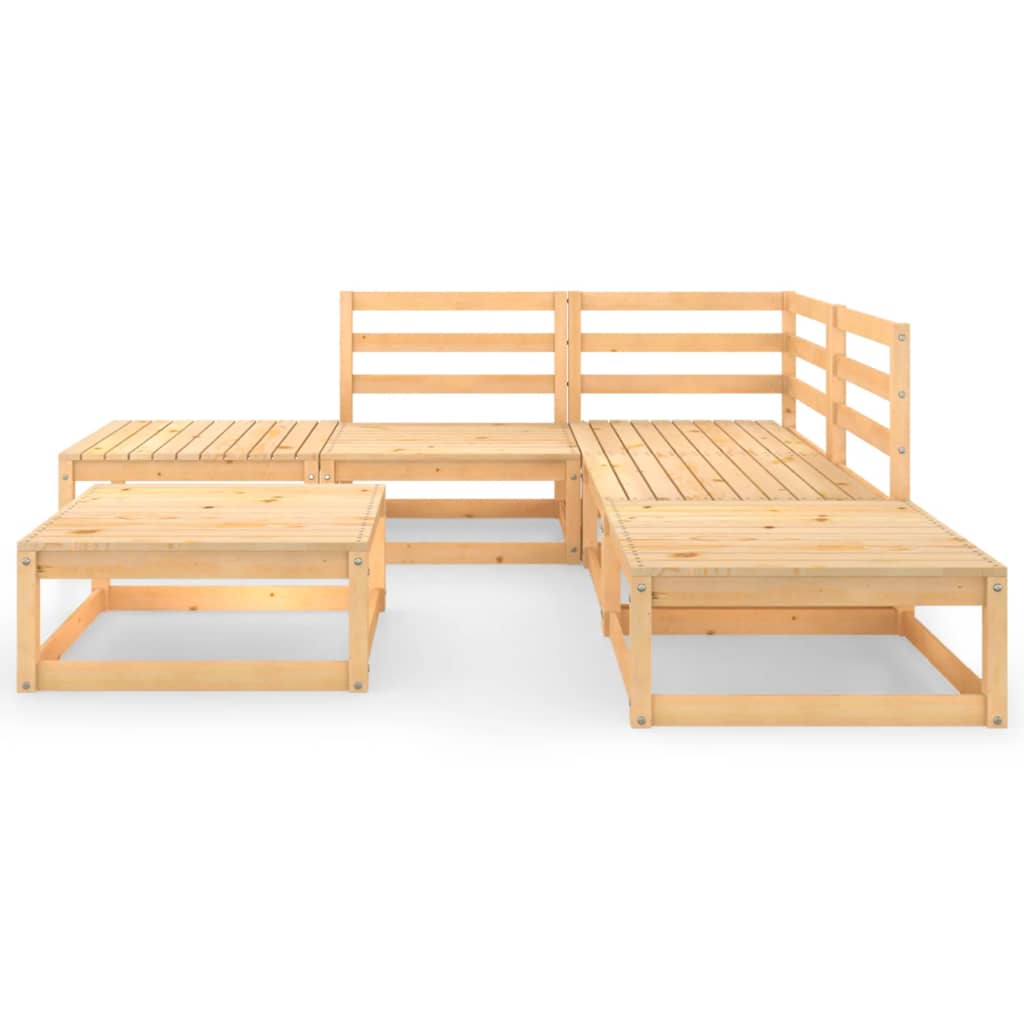 Set Divani da Giardino 6 pz in Legno Massello di Pino cod mxl 51053