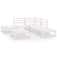 Set Divani da Giardino 6 pz Bianco in Legno Massello di Pino 3075500