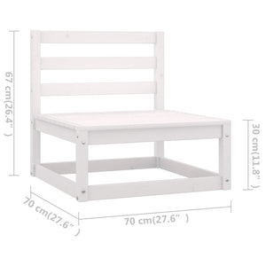 Set Divani da Giardino 6 pz Bianco in Legno Massello di Pino 3075500