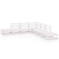 Set Divani da Giardino 7 pz Bianco in Legno Massello di Pino cod mxl 36397