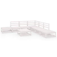 Set Divani da Giardino 8 pz Bianco in Legno Massello di Pino cod mxl 36398