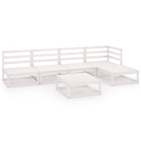 Set Divani da Giardino 6 pz Bianco in Legno Massello di Pino cod mxl 40154