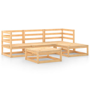 Set Divani da Giardino 5 pz in Legno Massello di Pino 3075529