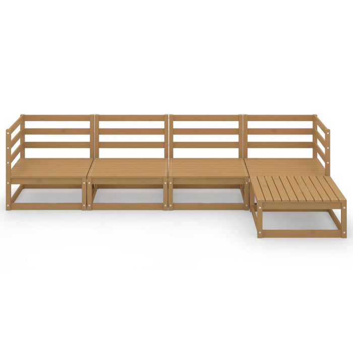 Set Divani da Giardino 5 pz Miele in Legno Massello di Pino 3075537