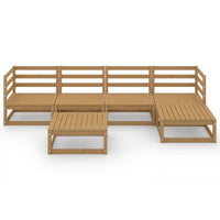 Set Divani da Giardino 6 pz Miele in Legno Massello di Pino 3075542