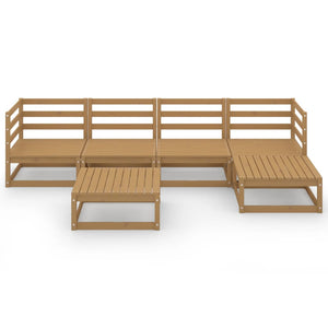 Set Divani da Giardino 6 pz Miele in Legno Massello di Pino 3075542