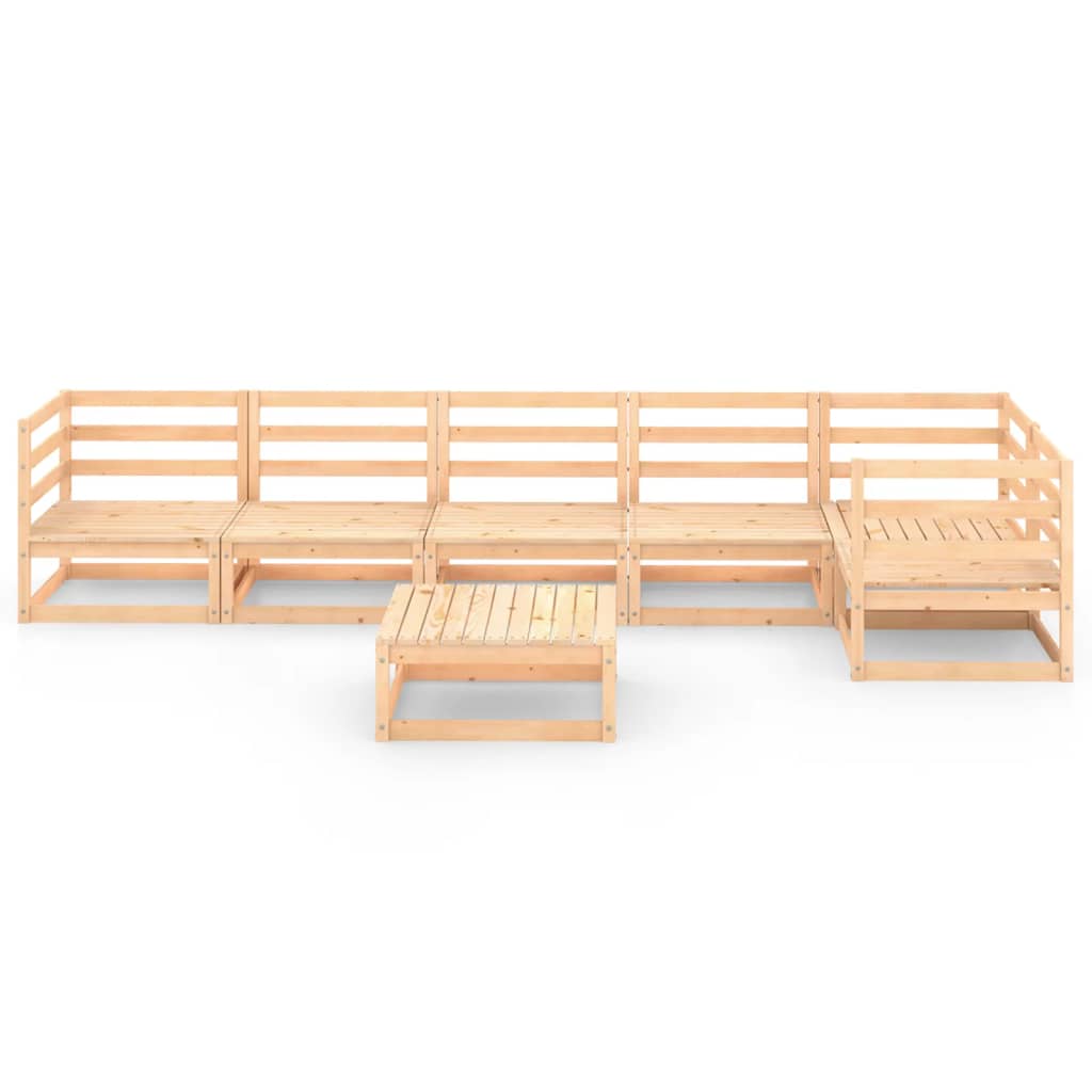 Set Divani da Giardino 7 pz in Legno Massello di Pino cod mxl 36435