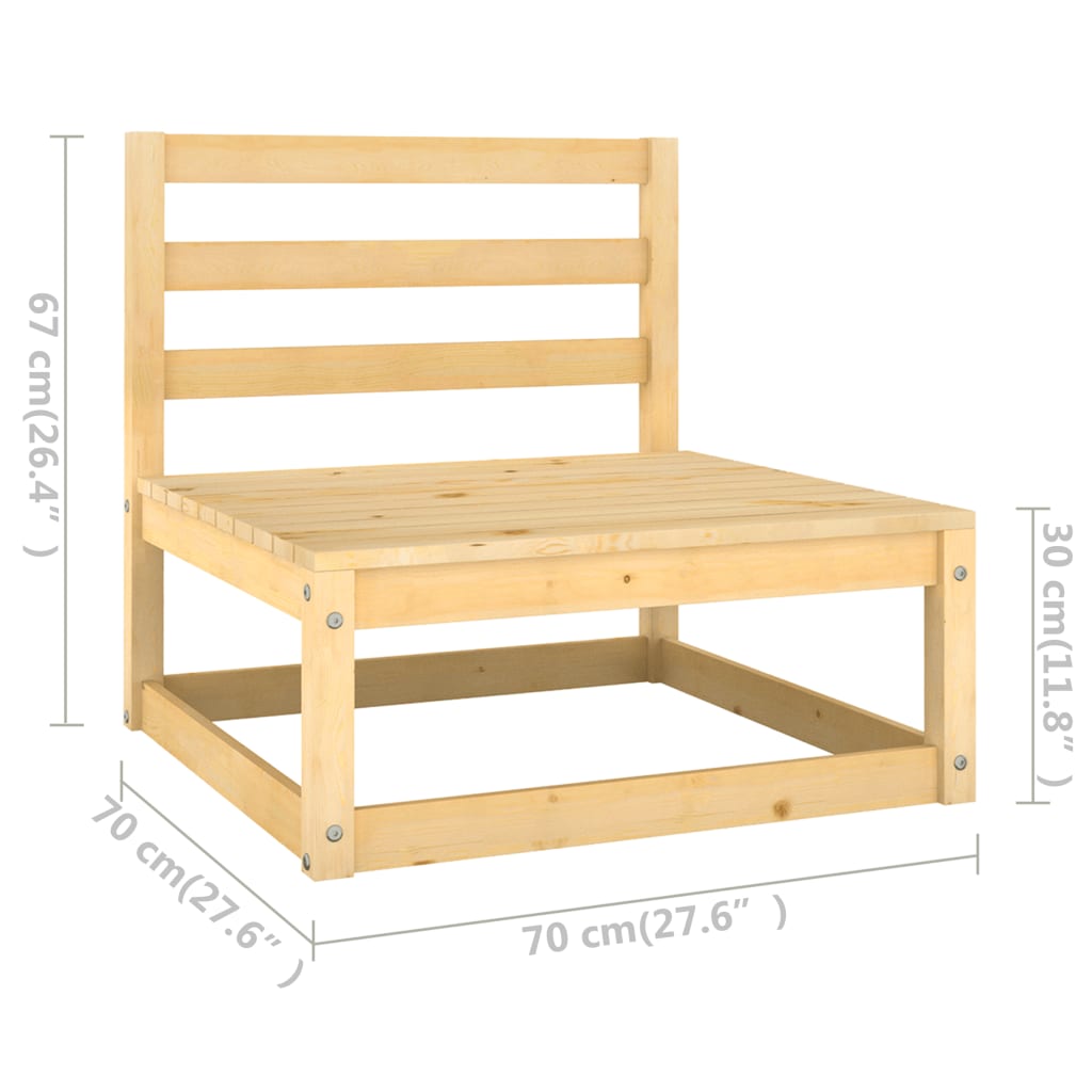 Set Divani da Giardino 7 pz in Legno Massello di Pino 3075569