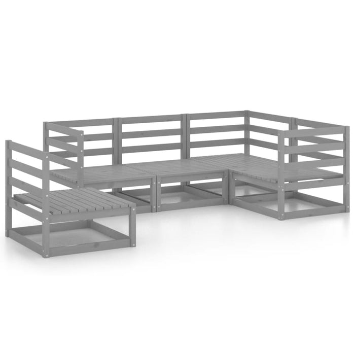 Set Divani da Giardino 5 pz Grigio in Legno Massello di Pino  cod mxl 36411