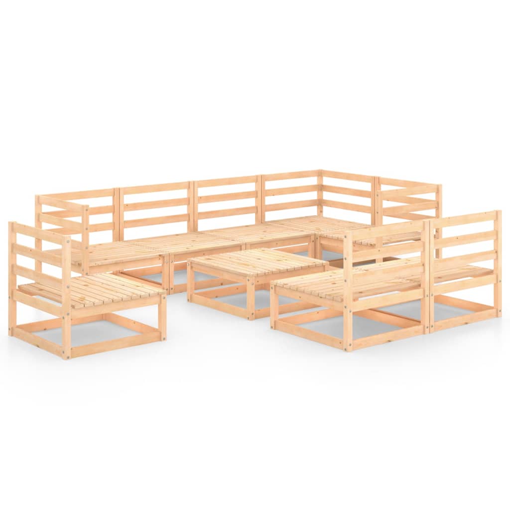 Set Divani da Giardino 9 pz in Legno Massello di Pino cod mxl 41468