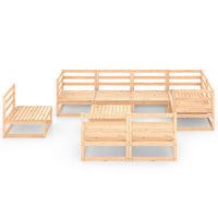 Set Divani da Giardino 9 pz in Legno Massello di Pino cod mxl 41468