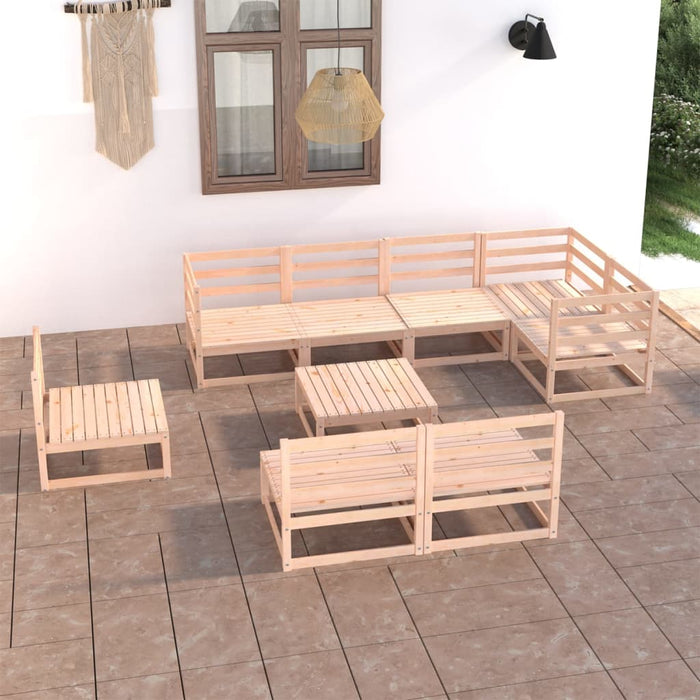 Set Divani da Giardino 9 pz in Legno Massello di Pino cod mxl 41468