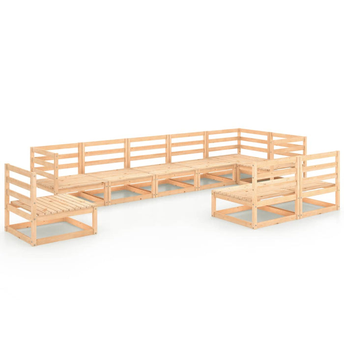 Set Divani da Giardino 9 pz in Legno Massello di Pino cod mxl 37431