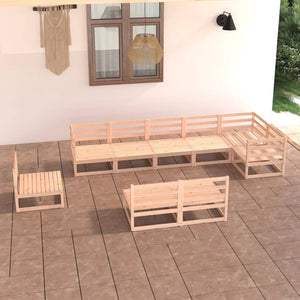 Set Divani da Giardino 9 pz in Legno Massello di Pino cod mxl 37431