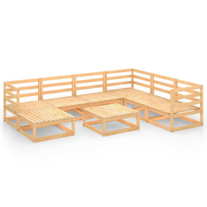 Set Divani da Giardino 8 pz in Legno Massello di Pino 3075709