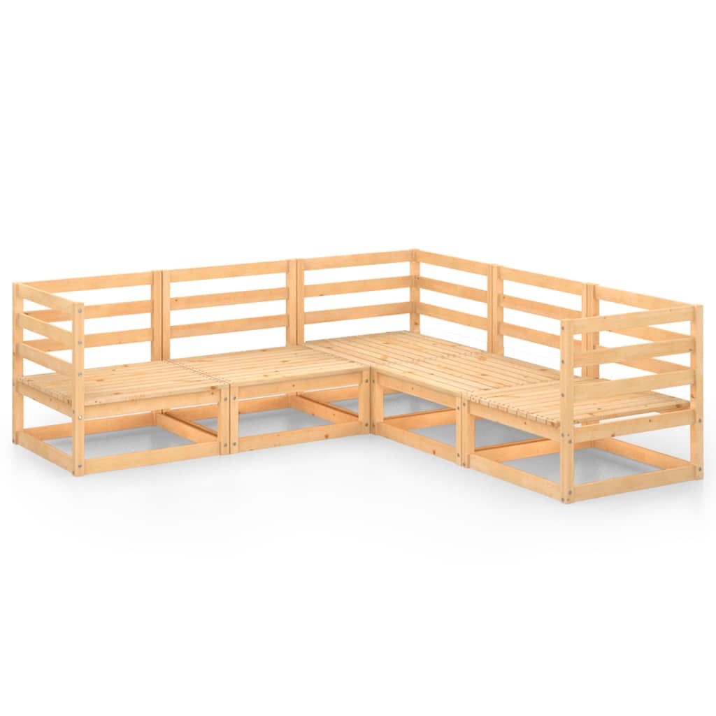 Set Divani da Giardino 5 pz in Legno Massello di Pino 3075724