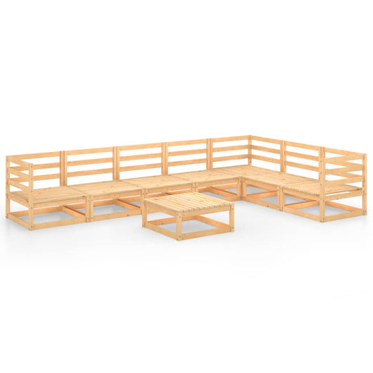 Set Divani da Giardino 8 pz in Legno Massello di Pino cod mxl 37518