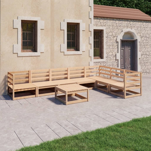 Set Divani da Giardino 8 pz in Legno Massello di Pino cod mxl 37518