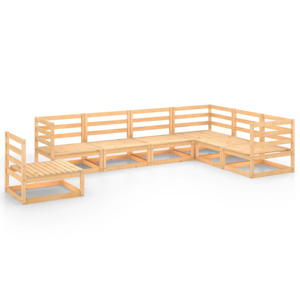 Set Divani da Giardino 7 pz in Legno Massello di Pino cod mxl 37535