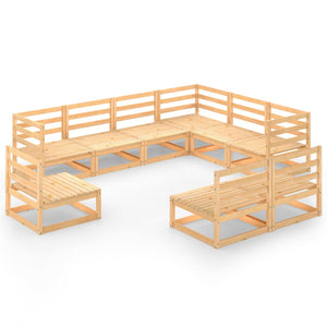 Set Divani da Giardino 9 pz in Legno Massello di Pino cod mxl 37554