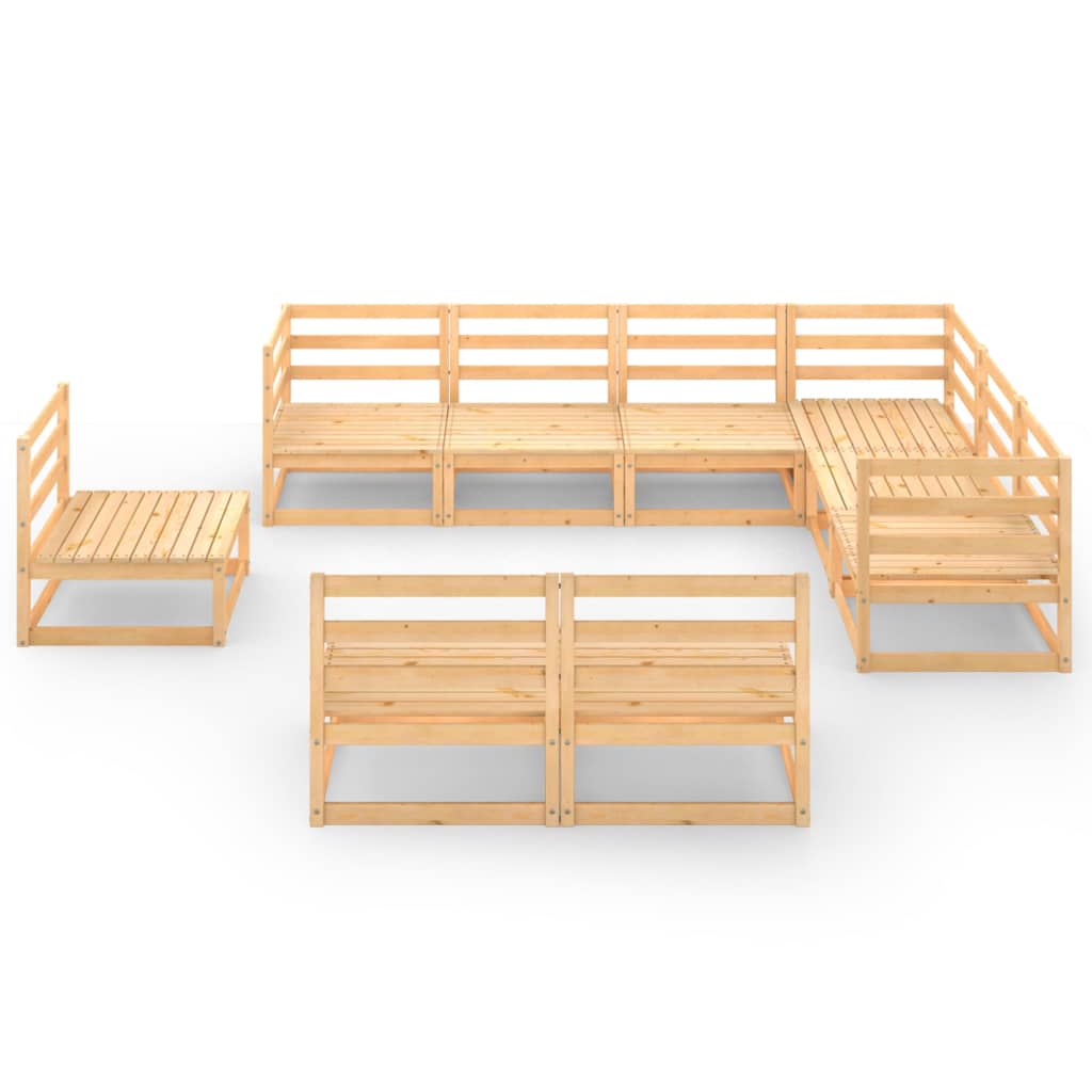 Set Divani da Giardino 9 pz in Legno Massello di Pino cod mxl 37554