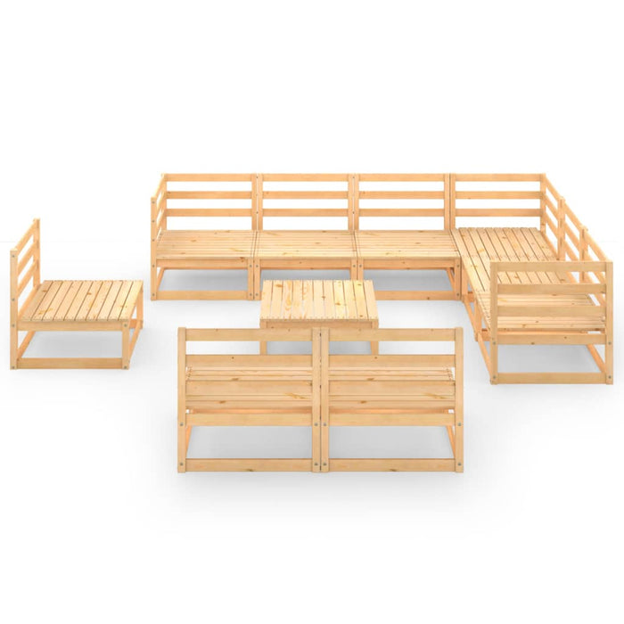 Set Divani da Giardino 10 pz in Legno Massello di Pino 3075789