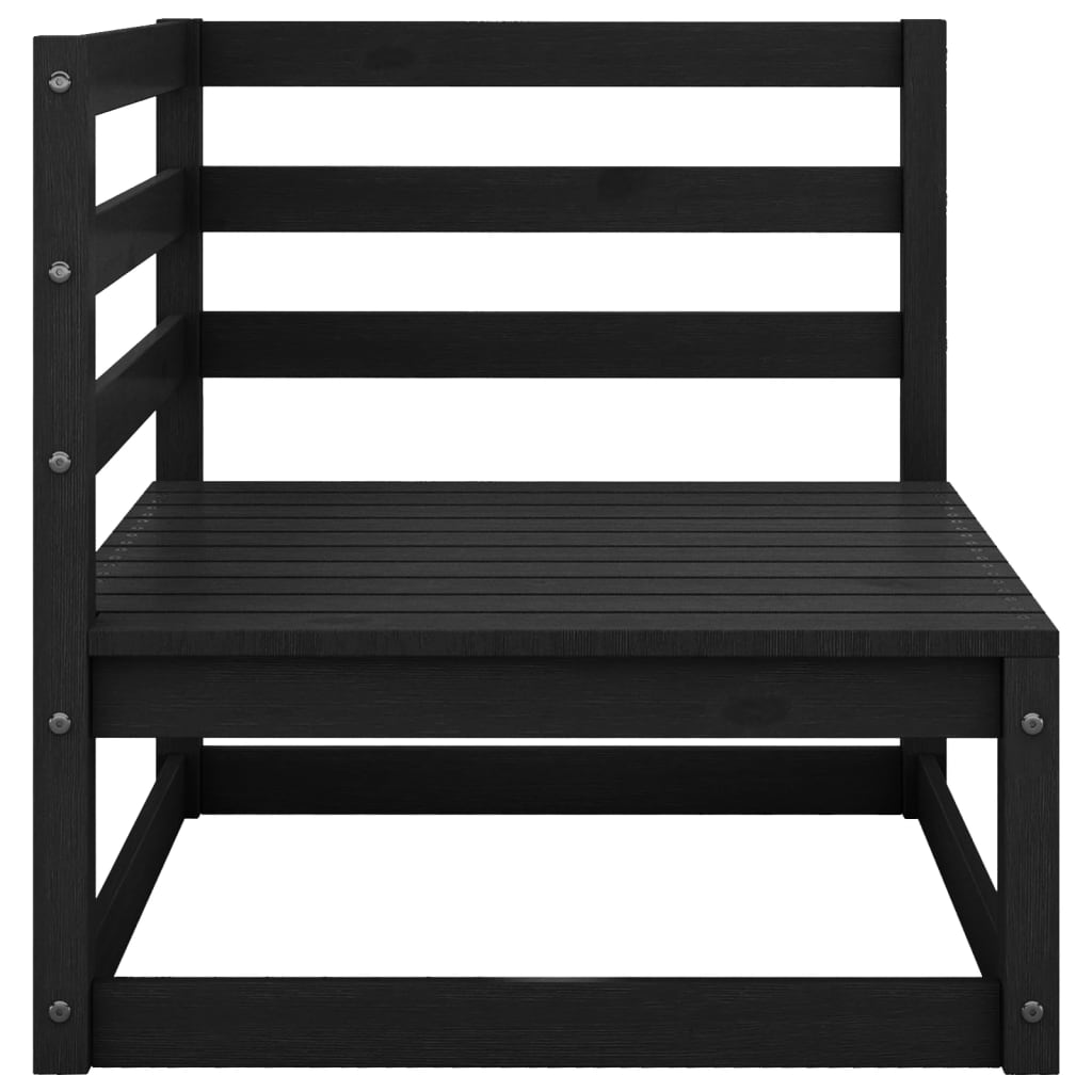 Set Divani da Giardino 10 pz Nero in Legno Massello di Pino 3075798