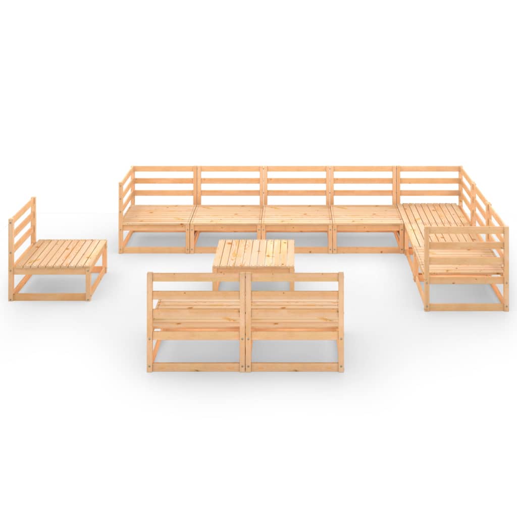 Set Divani da Giardino 11 pz in Legno Massello di Pino cod mxl 37567