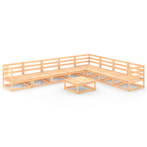 Set Divani da Giardino 9 pz in Legno Massello di Pino cod mxl 37600