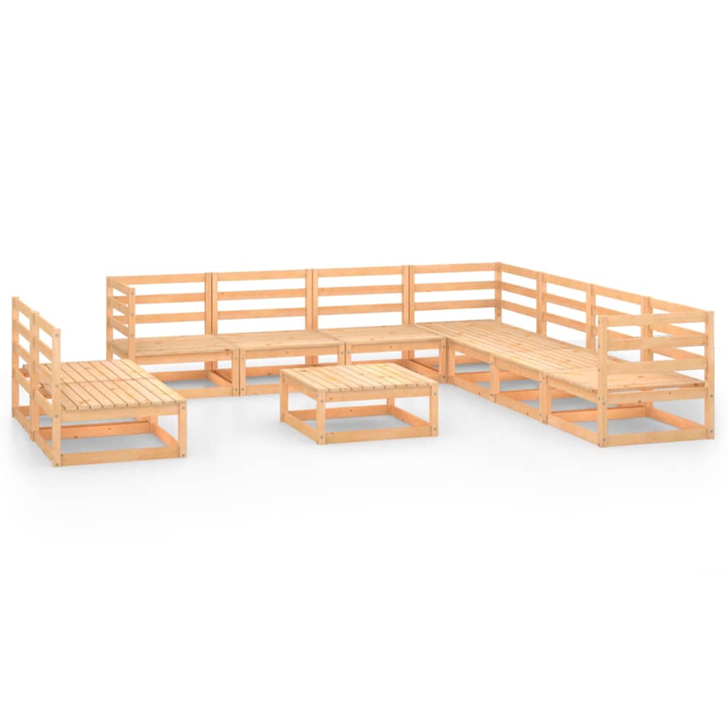 Set Divani da Giardino 10 pz in Legno Massello di Pino 3075859