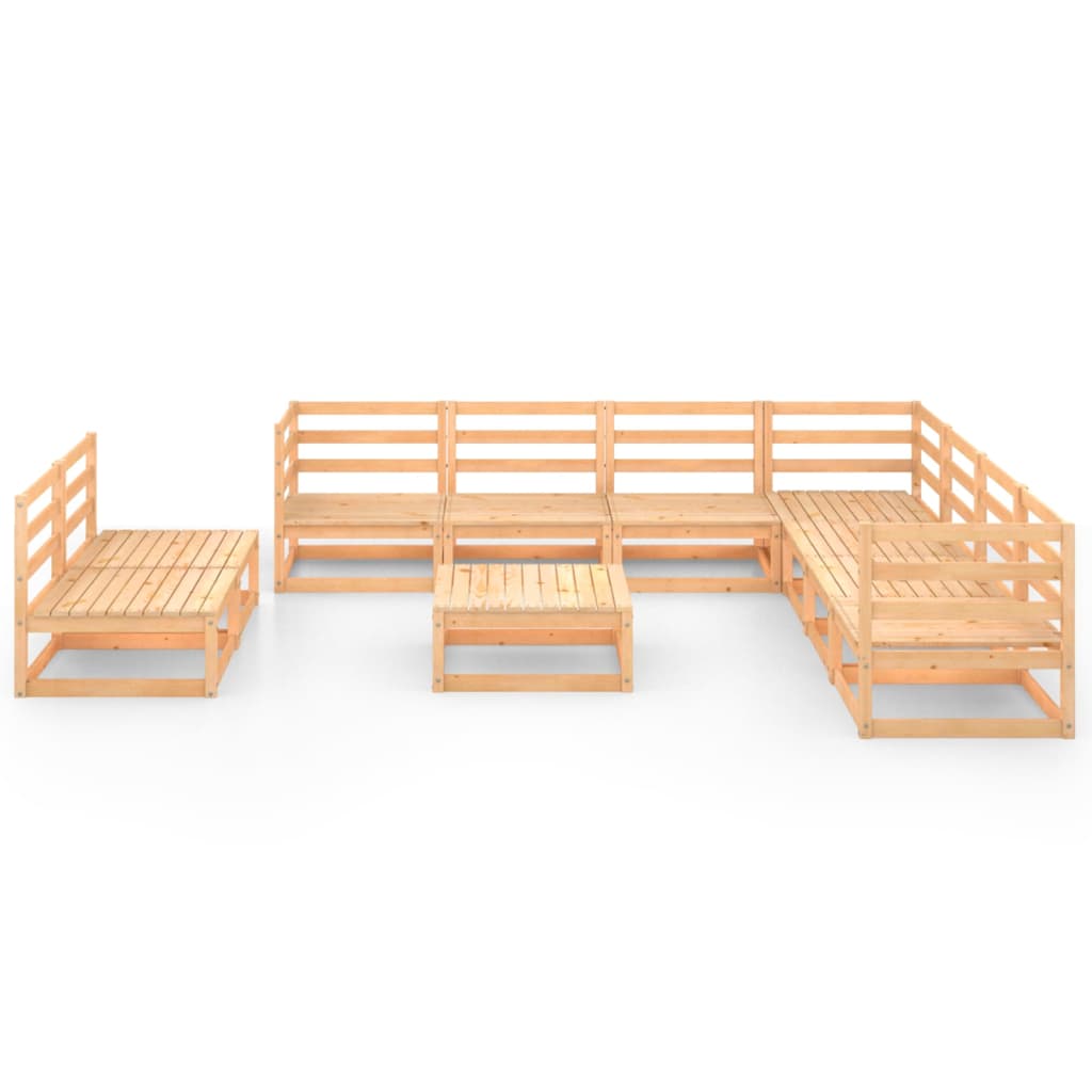 Set Divani da Giardino 10 pz in Legno Massello di Pino 3075859