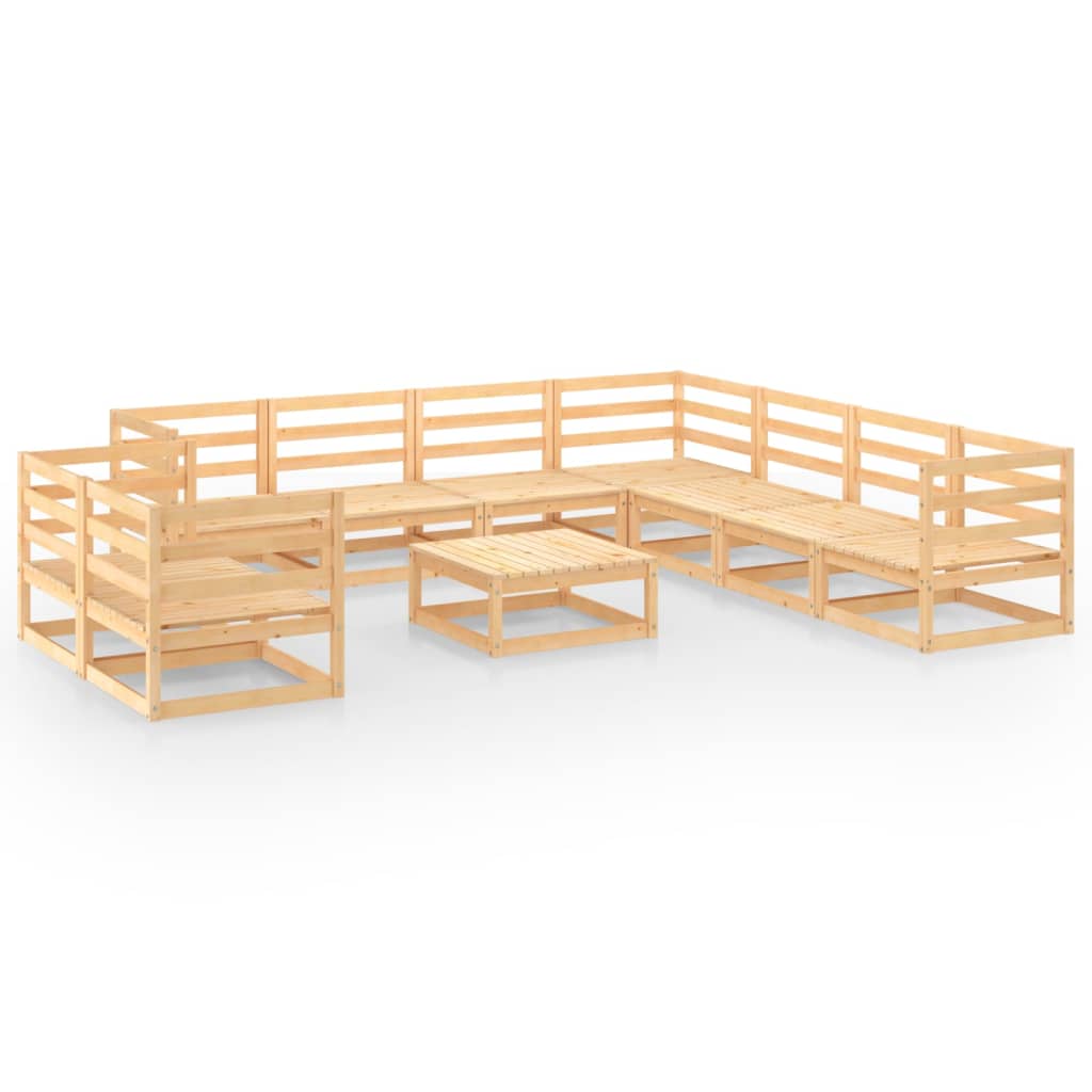 Set Divani da Giardino 10 pz in Legno Massello di Pino 3075919