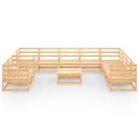 Set Divani da Giardino 11 pz in Legno Massello di Pino cod mxl 41345