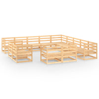 Set Divani da Giardino 13 pz in Legno Massello di Pino cod mxl 37120