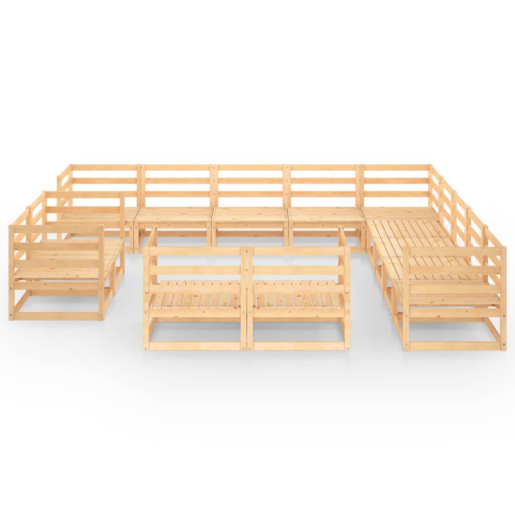 Set Divani da Giardino 13 pz in Legno Massello di Pino cod mxl 37120