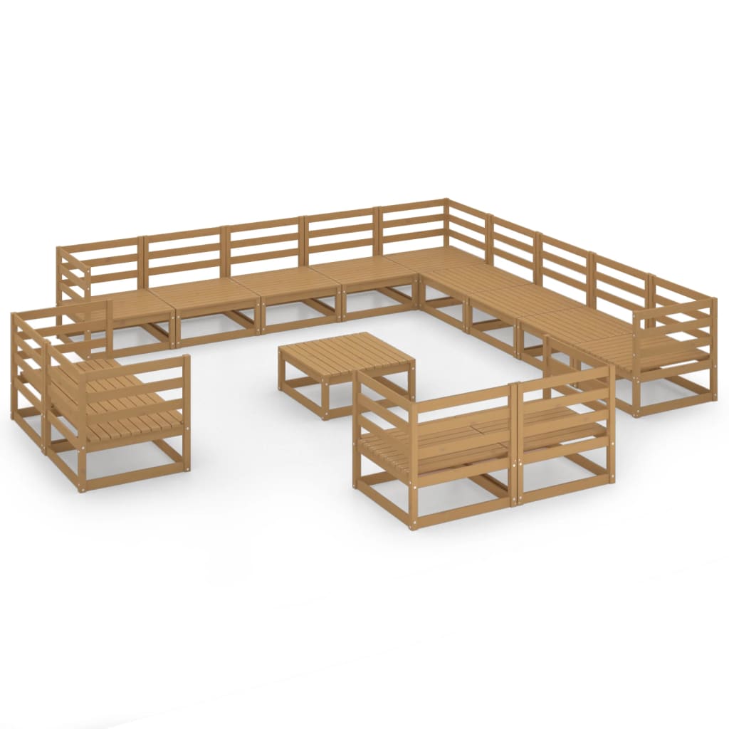 Set Divani da Giardino 14 pz in Legno Massello di Pino  cod mxl 37115