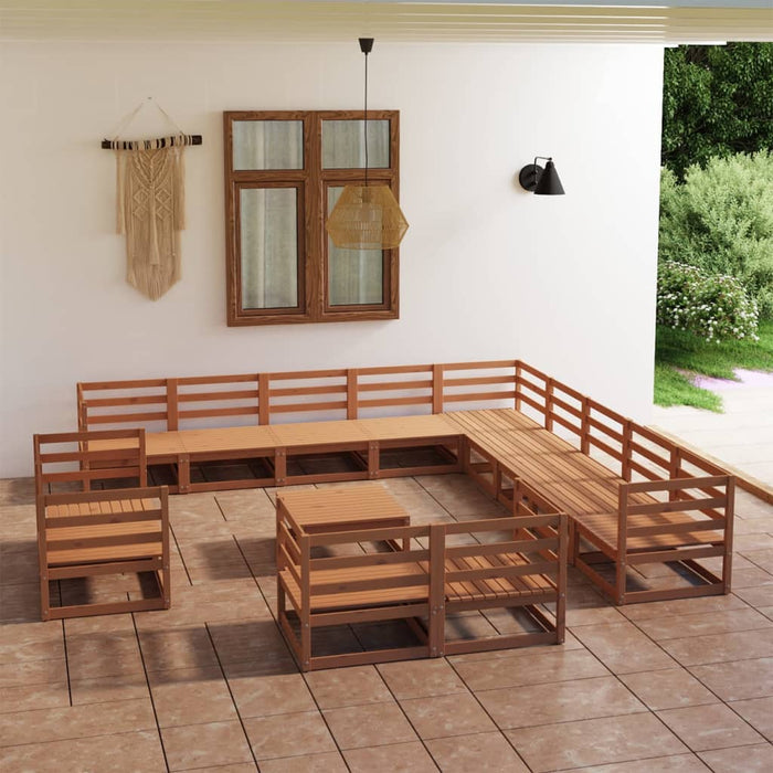 Set Divani da Giardino 14 pz in Legno Massello di Pino  cod mxl 37115