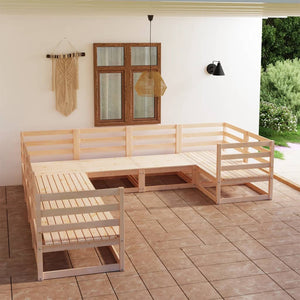 Set Divani da Giardino 8 pz in Legno Massello di Pino cod mxl 41359