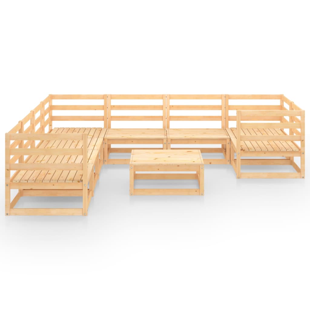 Set Divani da Giardino 9 pz in Legno Massello di Pino 3075979