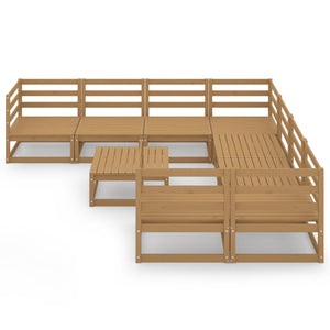 Set Divani da Giardino 9 pz in Legno Massello di Pino cod mxl 37131