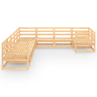 Set Divani da Giardino 9 pz in Legno Massello di Pino 3075984