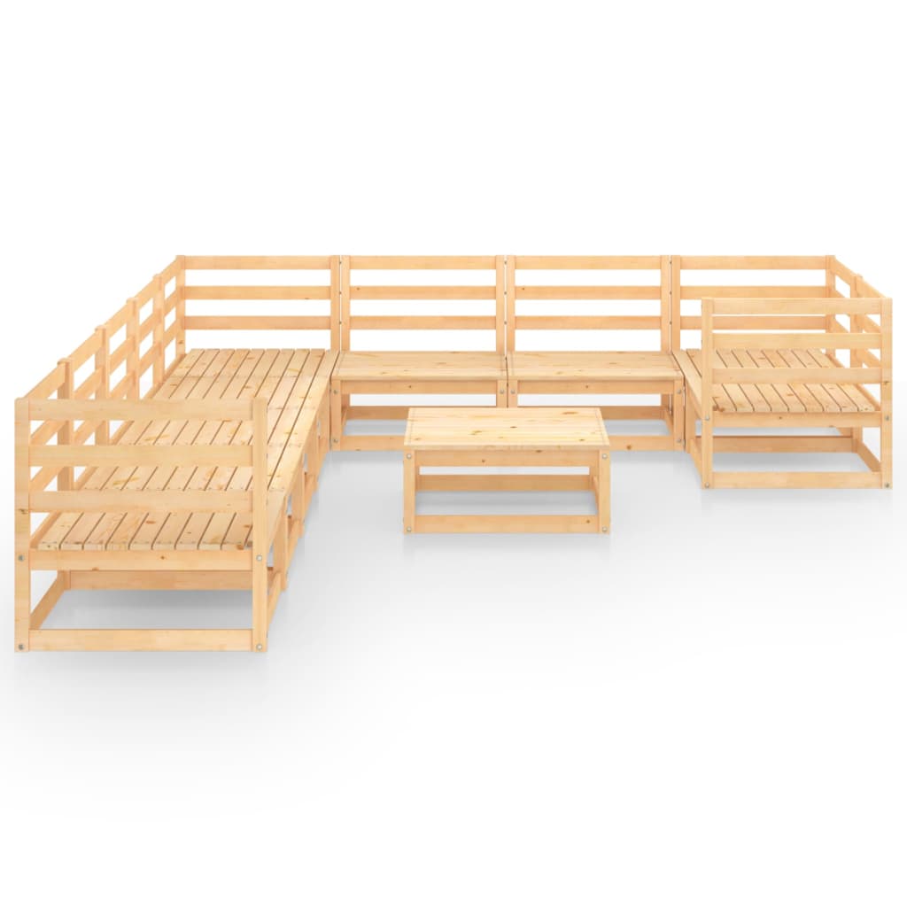 Set Divani da Giardino 10 pz in Legno Massello di Pino cod mxl 41362