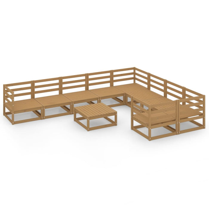 Set Divani da Giardino 10 pz in Legno Massello di Pino 3075992