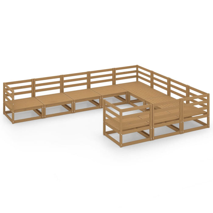 Set Divani da Giardino 10 pz in Legno Massello di Pino  cod mxl 37146