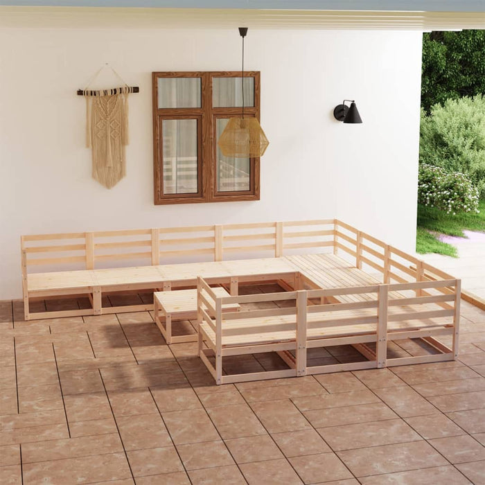 Set Divani da Giardino 11 pz in Legno Massello di Pino 3075999