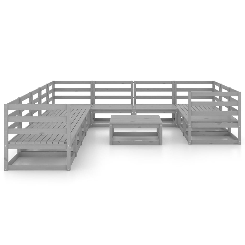 Set Divani da Giardino 11 pz in Legno Massello di Pino 3076001