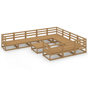 Set Divani da Giardino 11 pz in Legno Massello di Pino 3076002