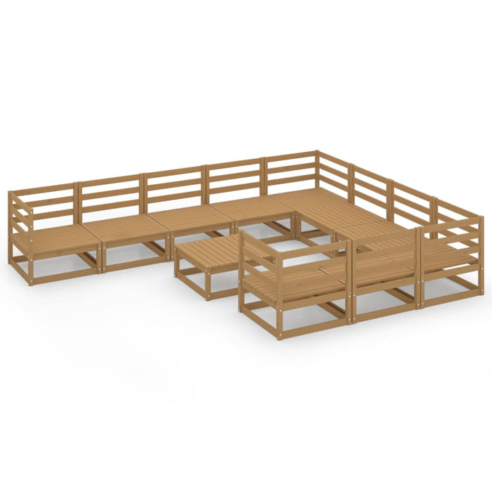 Set Divani da Giardino 11 pz in Legno Massello di Pino 3076002