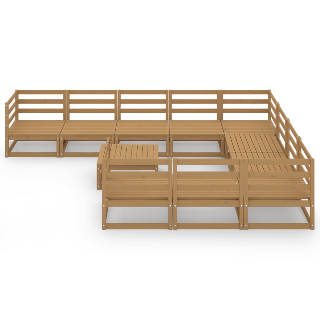 Set Divani da Giardino 11 pz in Legno Massello di Pino 3076002